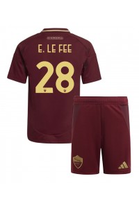 AS Roma Enzo Le Fee #28 Jalkapallovaatteet Lasten Kotipeliasu 2024-25 Lyhythihainen (+ Lyhyet housut)